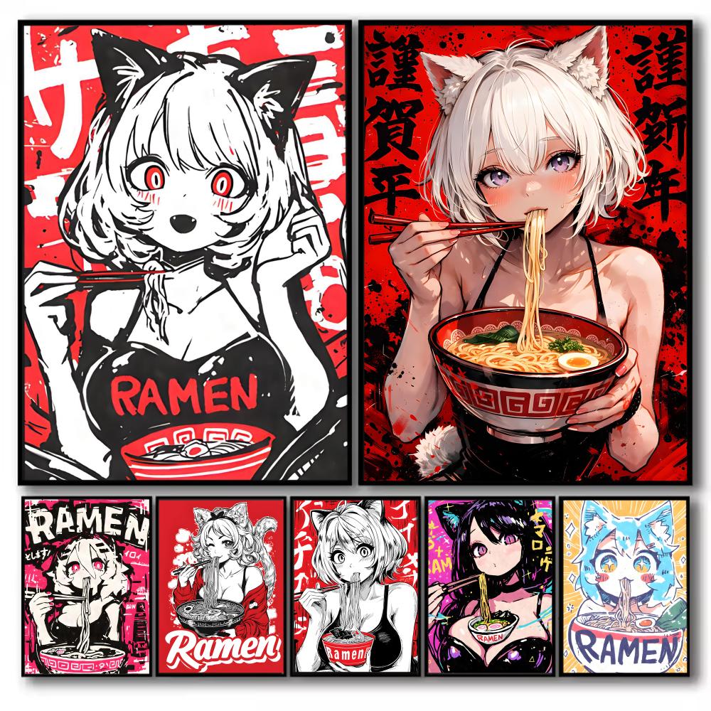 Esports Gaming Lounge - Anime Kedi Kız Resim Kaligrafi Tuval