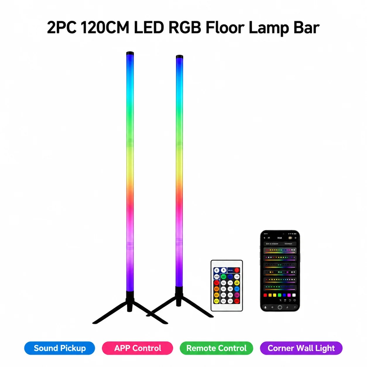 2 Adet 120CM RGB Yer Lambası,  - Gaming Esports Esports incelemesi ve fiyatı